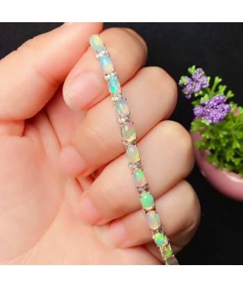 925 Silver Gold Plated Natural Opal Bracelet for Women Découvrez la collection