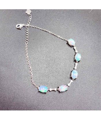 Sterling Silver 925 Natural Opal Bracelet for Ladies Livraison rapide