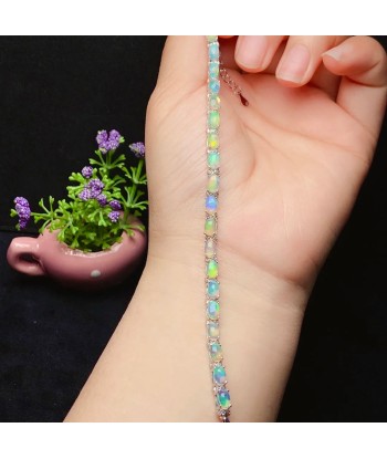 925 Silver Gold Plated Natural Opal Bracelet for Women Découvrez la collection