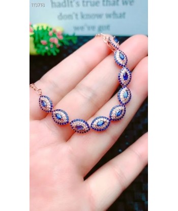 925 Sterling Silver Natural Sapphire Gemstone Bracelet. for Women Découvrez la collection