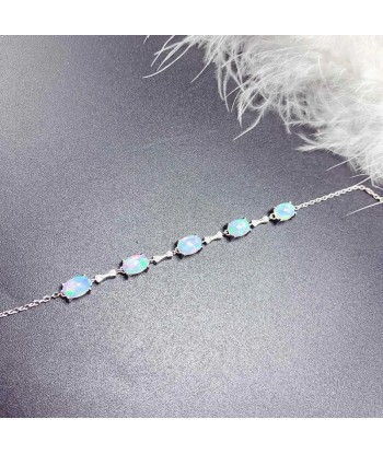 Sterling Silver 925 Natural Opal Bracelet for Ladies Livraison rapide