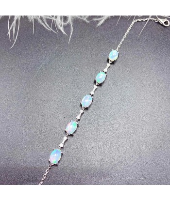 Sterling Silver 925 Natural Opal Bracelet for Ladies Livraison rapide