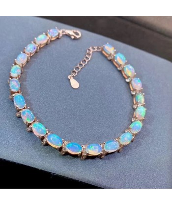 925 Silver Gold Plated Natural Opal Bracelet for Women Découvrez la collection