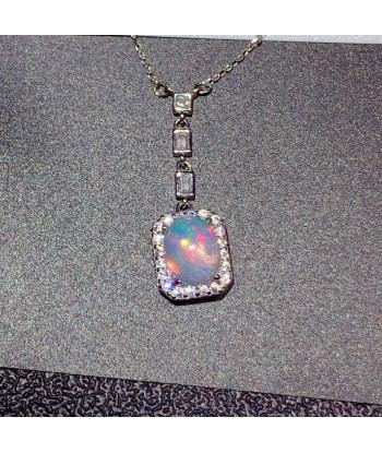 Sterling Silver Natural Opal Pendant for Women de l' environnement