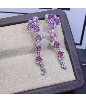 925 Sterling Silver Garnet Earrings for Women de la marque