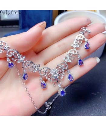 Sterling Silver Tanzanite Oval Pendant for Women outlet