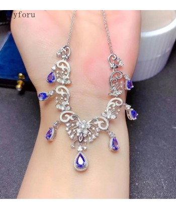 Sterling Silver Tanzanite Oval Pendant for Women outlet