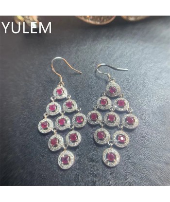 925 Silver Natural Ruby Stud Earrings for Her prix pour 