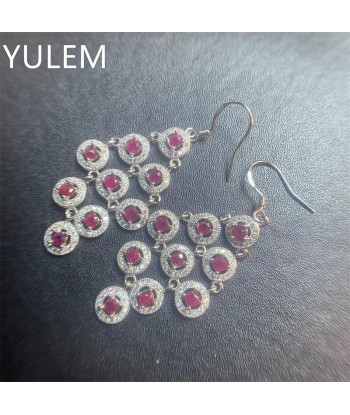 925 Silver Natural Ruby Stud Earrings for Her prix pour 