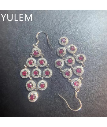 925 Silver Natural Ruby Stud Earrings for Her prix pour 