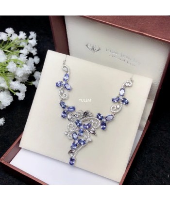 925 Sterling Silver Tanzanite Necklace for Women shop