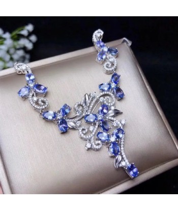 925 Sterling Silver Tanzanite Necklace for Women shop