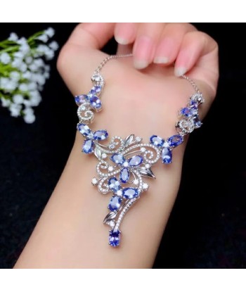 925 Sterling Silver Tanzanite Necklace for Women shop