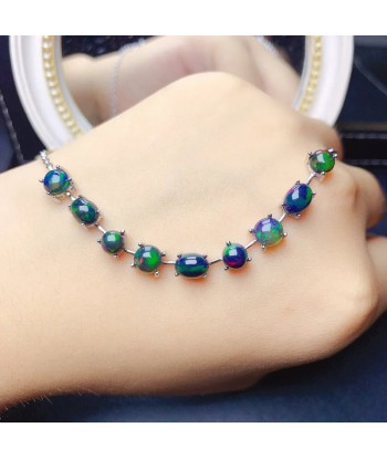 925 Sterling Silver Black Opal Bracelet for Women 50% de réduction en Octobre 2024