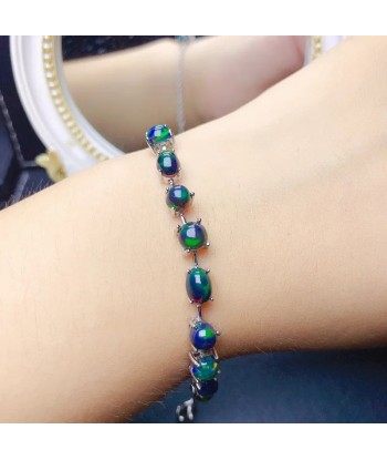 925 Sterling Silver Black Opal Bracelet for Women 50% de réduction en Octobre 2024