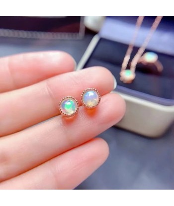 925 Sterling Silver Natural Opal Jewelry Set for Her de l' environnement