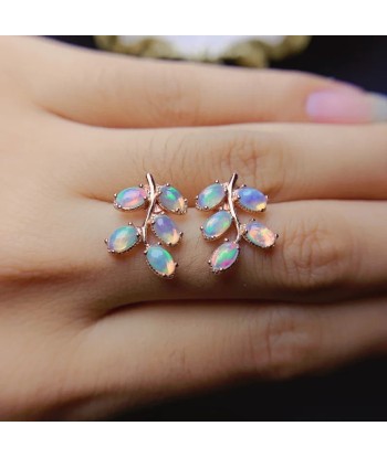 Silver Leaf Opal Earrings for girls. Toutes les collections ici