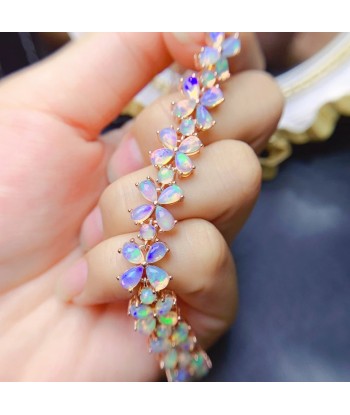 S925 Silver Natural Opal Bracelet, Water Drop, 3x5mm, 16+3cm, for Women prix pour 