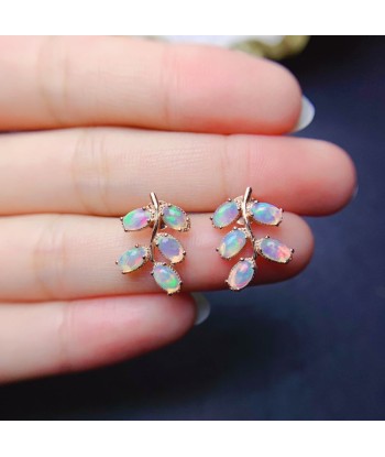 Silver Leaf Opal Earrings for girls. Toutes les collections ici