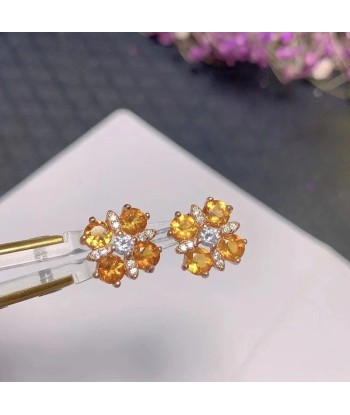 925 Sterling Silver Citrine Stud Earrings for Women de la marque